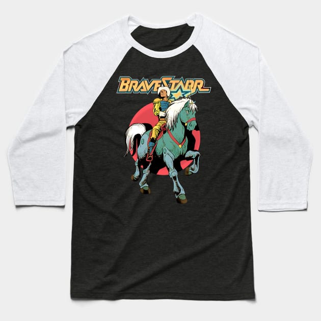 BraveStarr Retro Cartoon 80s Baseball T-Shirt by AFTERxesH